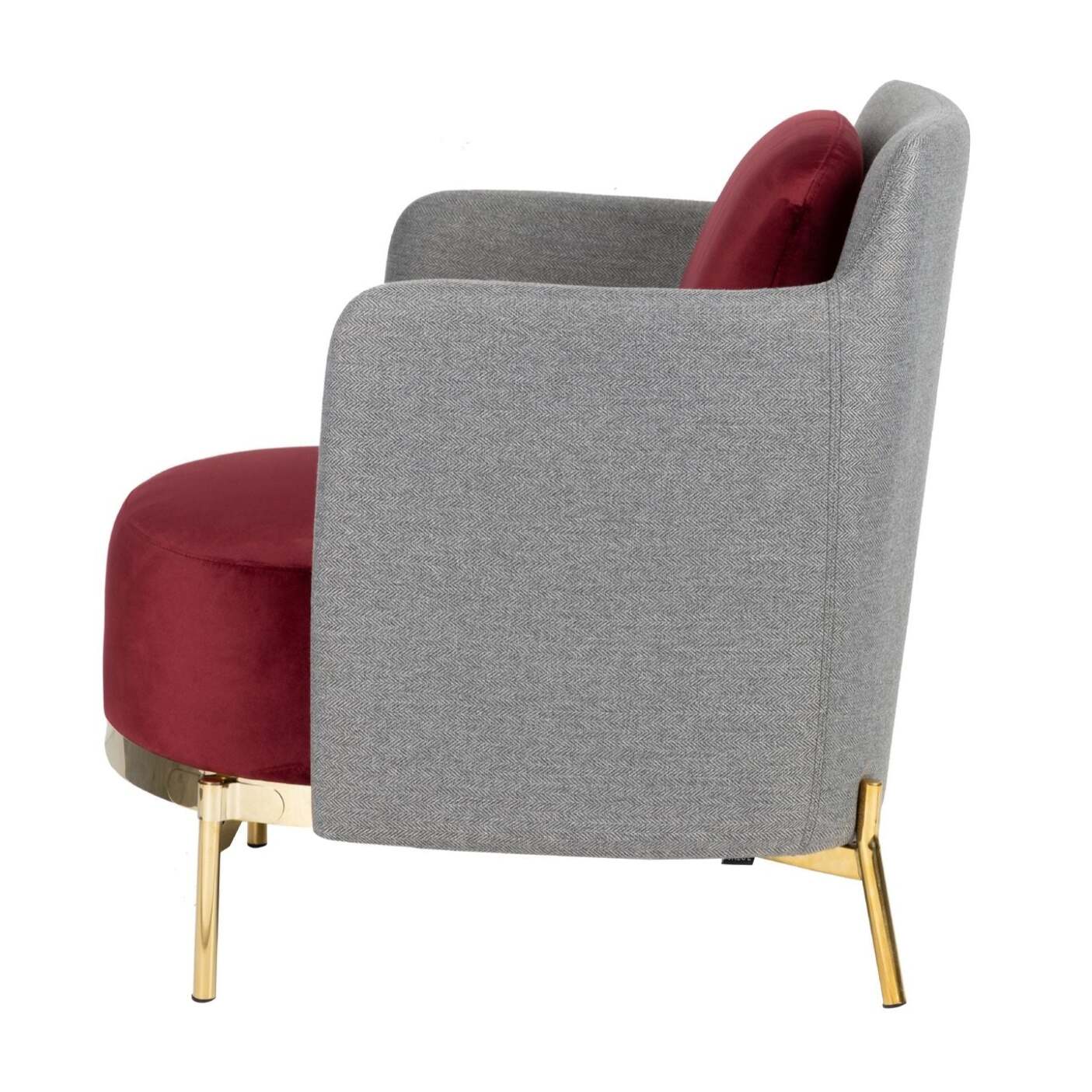 Sillon Velvet Rojo Gris Tulsa 70x80x81 Cm