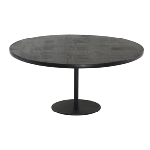 Table basse ronde en bois de manguier noir UBU