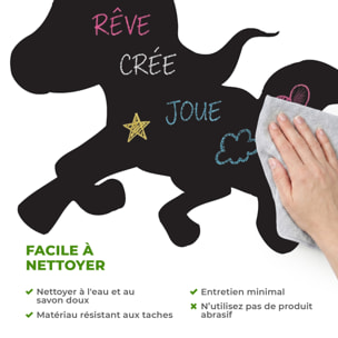Sticker ardoise tableau noir - stickers muraux adhésif effaçable - LICORNE