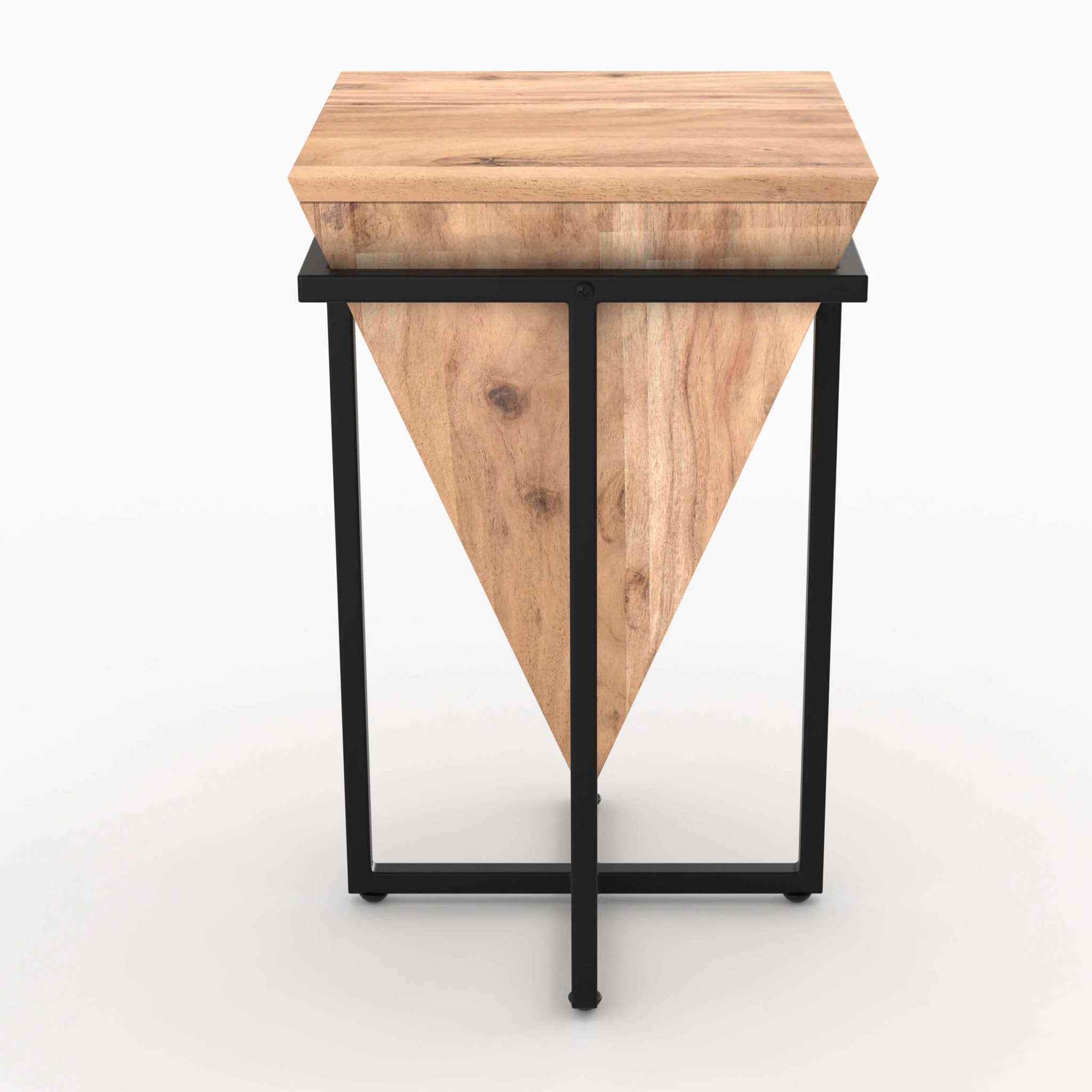 Petite sellette en bois d'acacia et métal - Shanghai