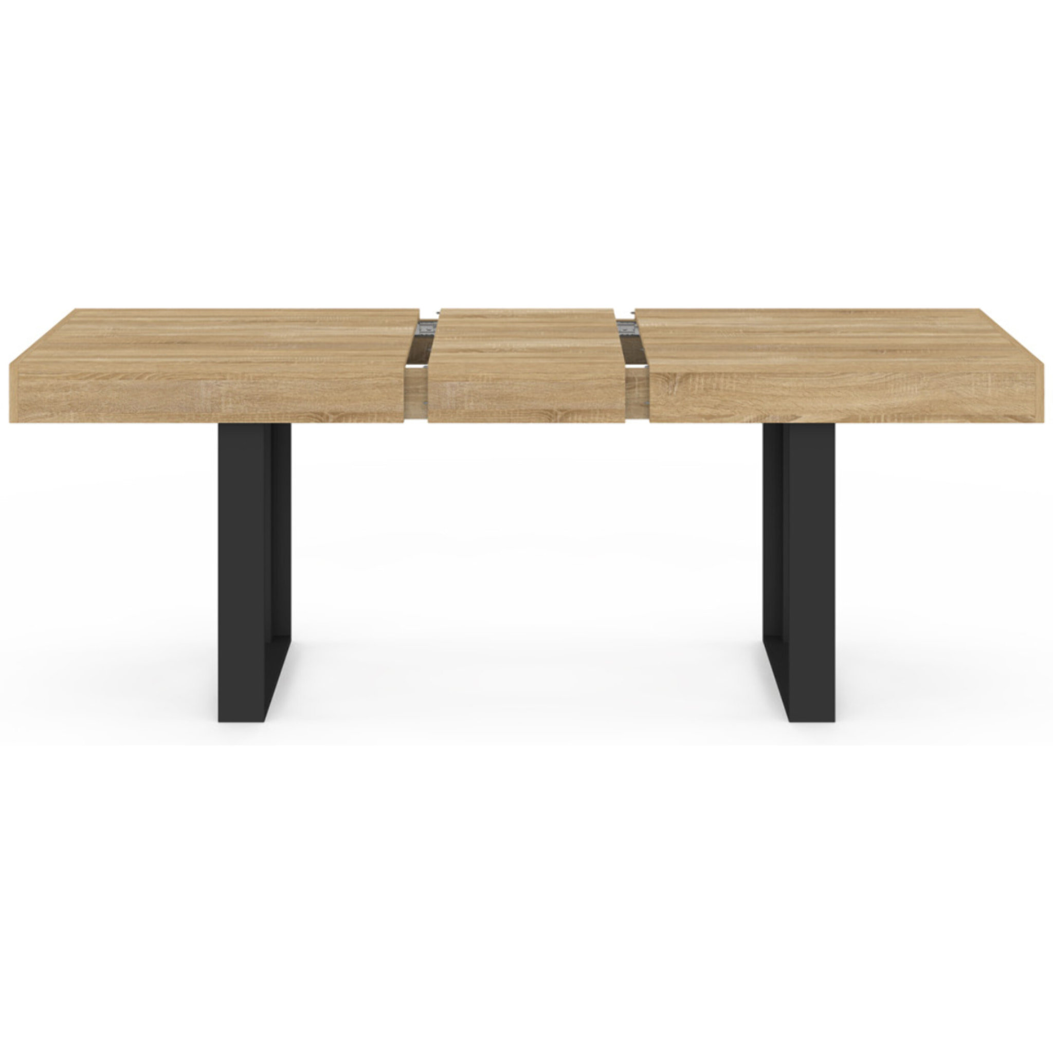 Table à manger extensible Brixton bois et noir 160-200cm