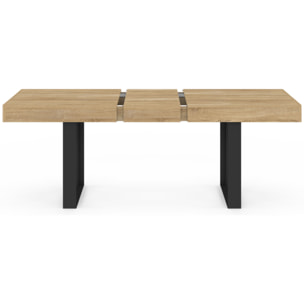 Table à manger extensible Brixton bois et noir 160-200cm