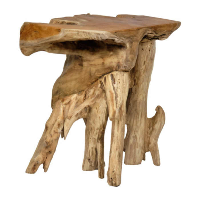 Console d'entrée table d'appoint en bois massif de teck - KINADA