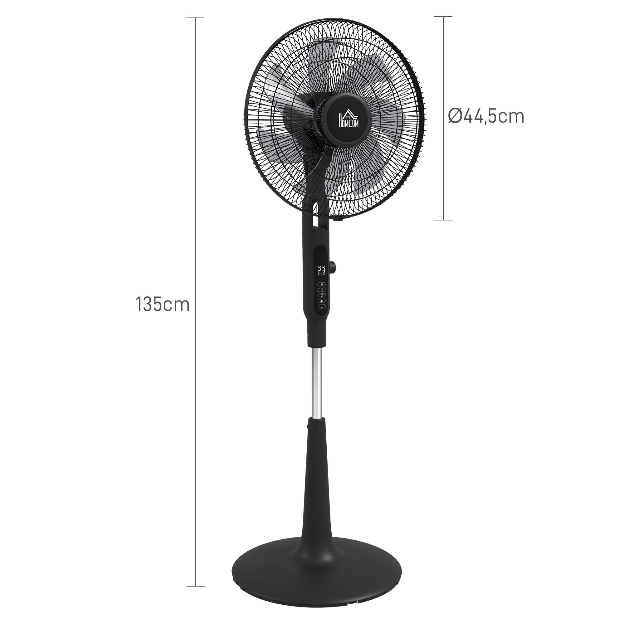 Ventilateur oscillant réglable sur pied 40W 3 modes 28 vitesses timer fonction anti-moustique télécommande noir