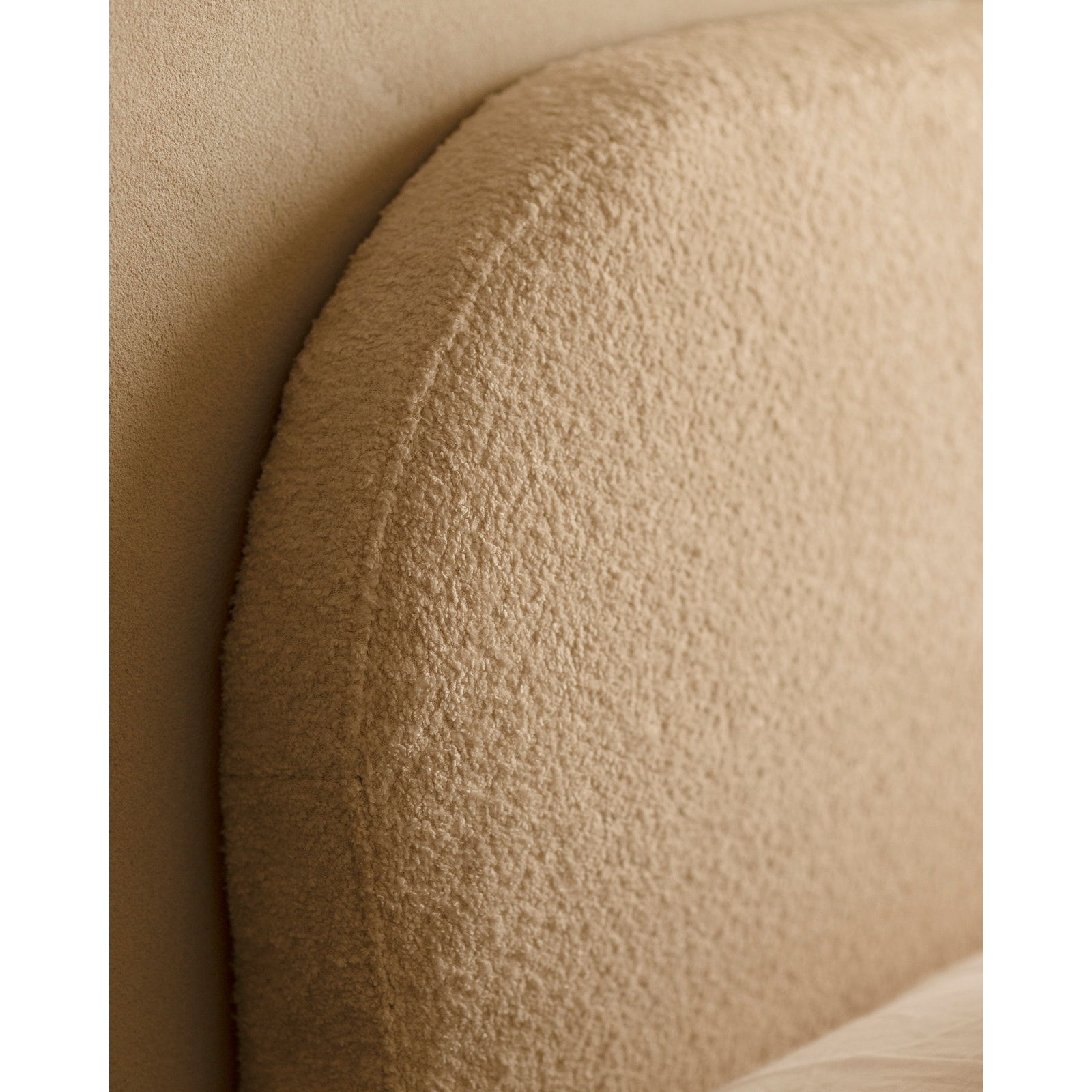 Cabecero tapizado desenfundable de bouclé beige de varias medidas