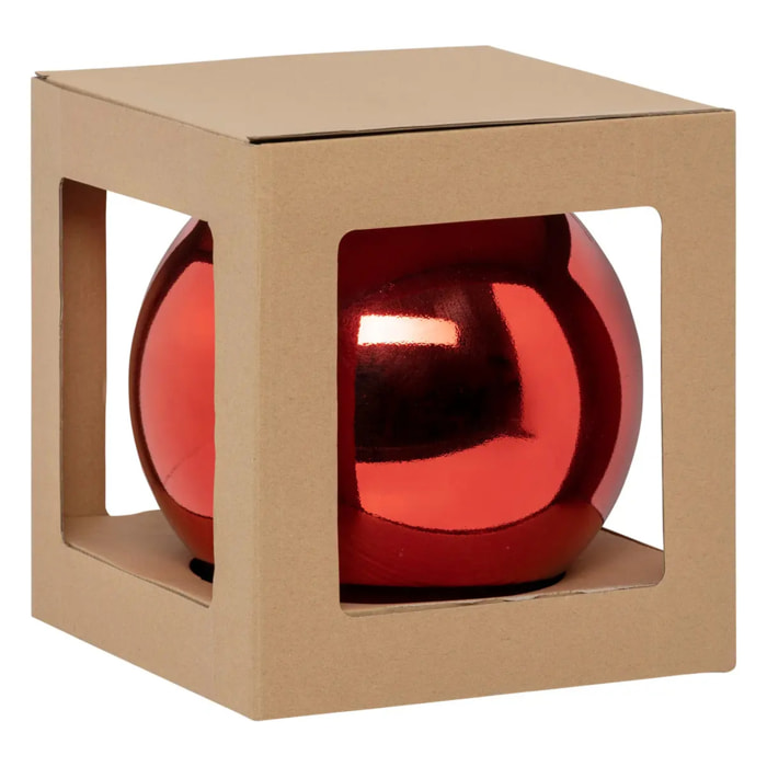 Boule de Noël "Colorama de Noël" rouge en plastique recyclé D25cm