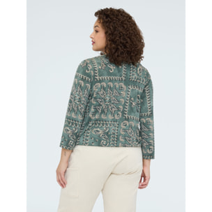 Fiorella Rubino - T-shirt in jersey con stampa paisley - Verde militare