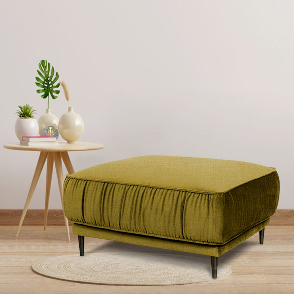 Pouf taille L Fiorenzo Tissu Jaune