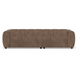 Curtis - canapé d'angle gauche 4 places en simili - Taupe