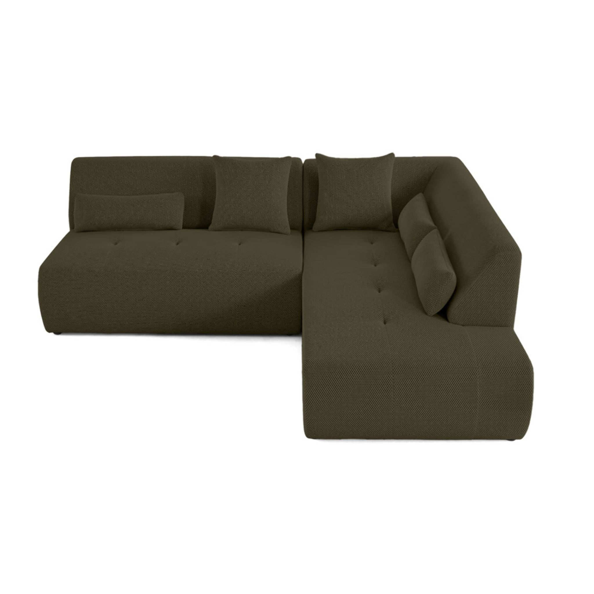 Onyx - canapé modulable d'angle droit 5 places - en tissu mailles 3D - Vert