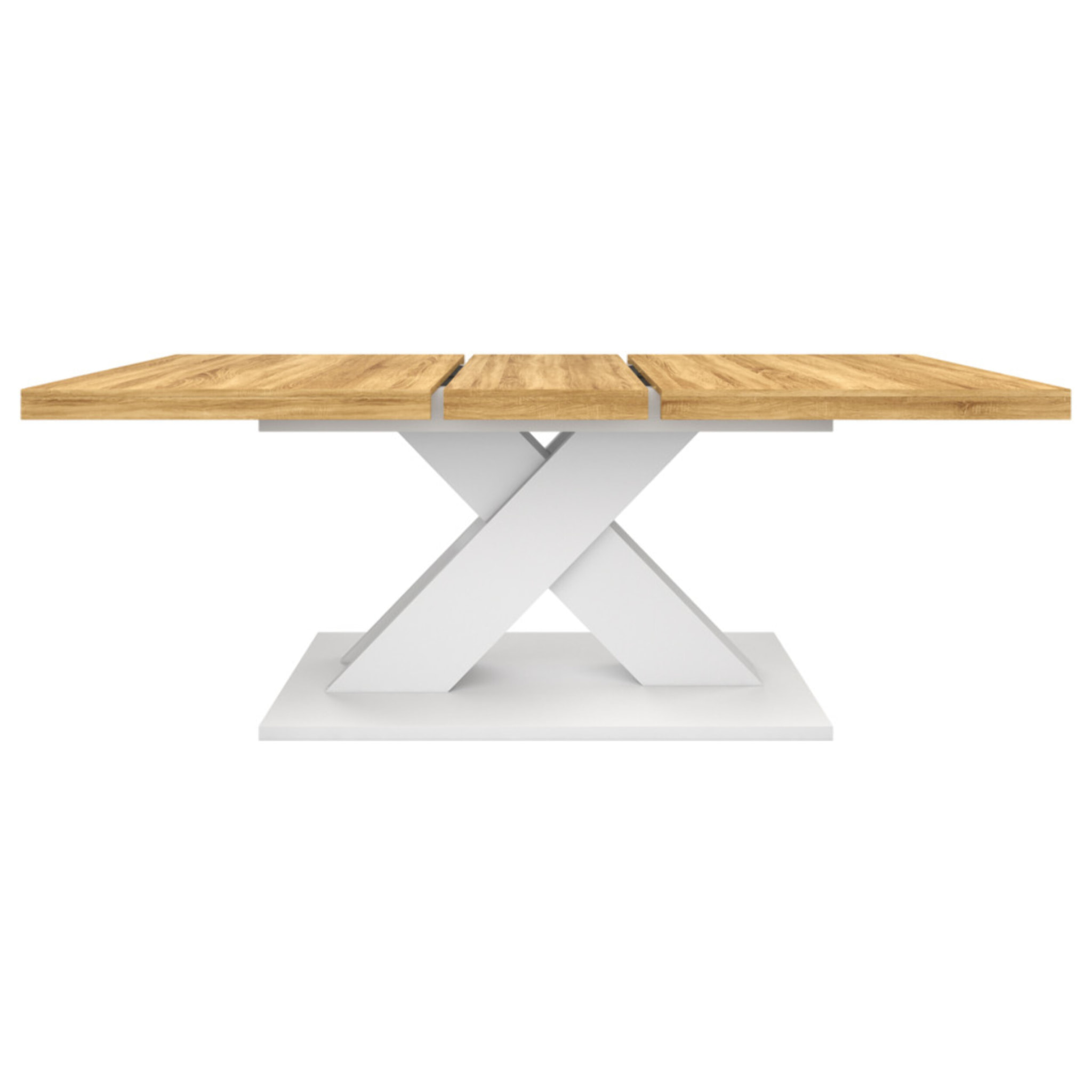 Table à manger extensible Alexia bois et blanc 160-200cm