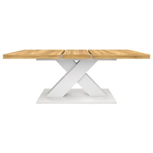 Table à manger extensible Alexia bois et blanc 160-200cm