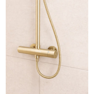 Colonne de douche Mécanique finition Or Doré Brossé - 133x26x52 cm - MOLLY GOLD