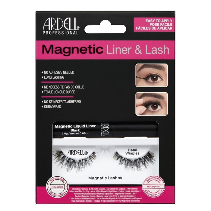 Magnetic Liquid Liner & Lash - Kit Faux Cils Demi Wispies Eyeliner Magnétique