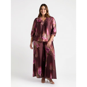 Fiorella Rubino - Blusa estampada difuminada - Fuchsia