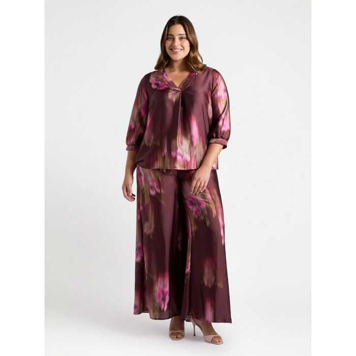 Fiorella Rubino - Blusa estampada difuminada - Fuchsia