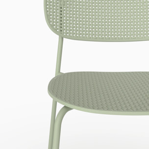 Lot de 2 chaises de jardin empilables Géa en plastique vert pastel - Géa
