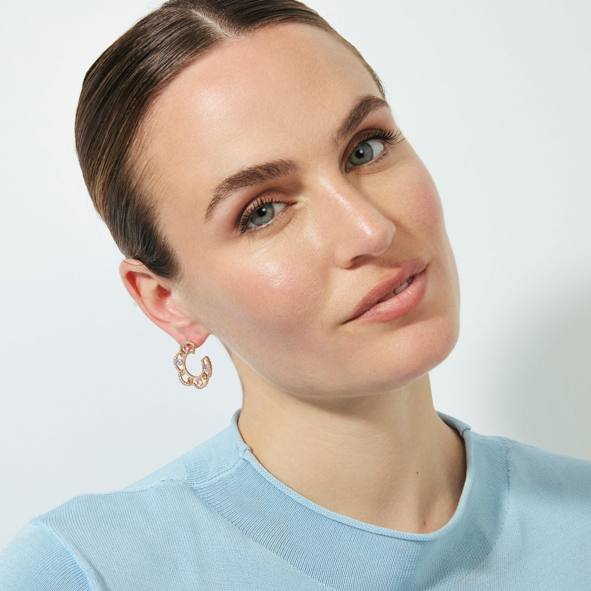 Pendientes Boy acabado oro rosa 18k