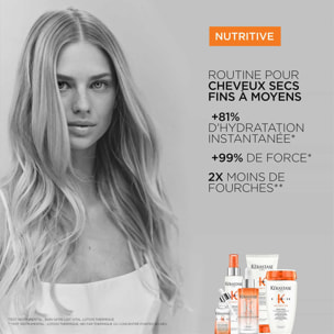 Nutritive - Brume de beauté démêlante thermoprotectrice 230° idéale pour cheveux secs fins à moyens