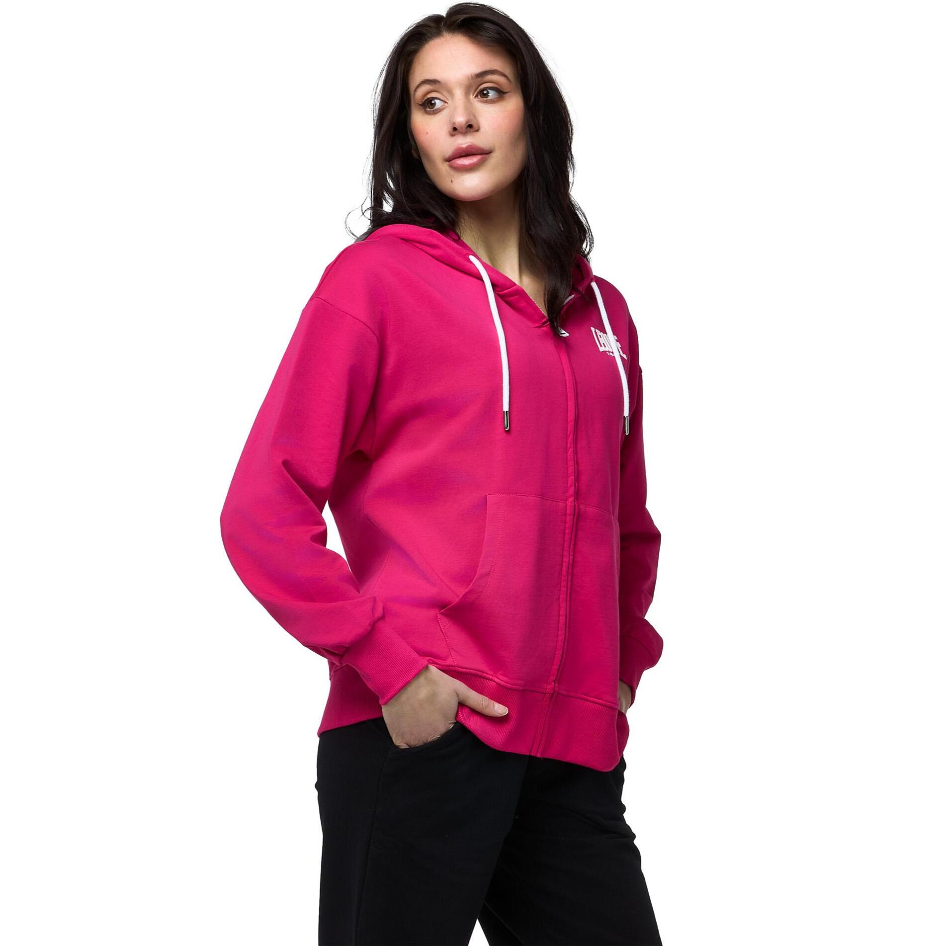 Tuta da donna con felpa con cappuccio e zip e pantalone jogger non felpata Leone Basic