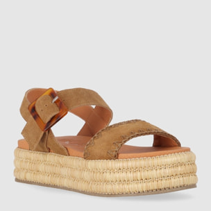 Sandalias de Serraje - Cuero - Tacón: 5 cm