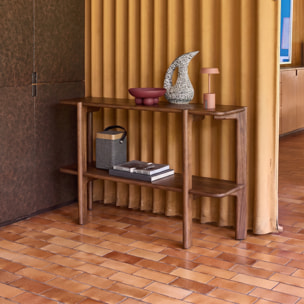 Console exotique bois d'acacia 1 étagère REVA