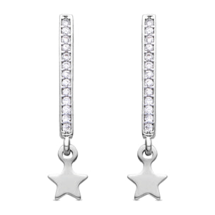 Pendientes de Circonita Brillante acabados en rodio