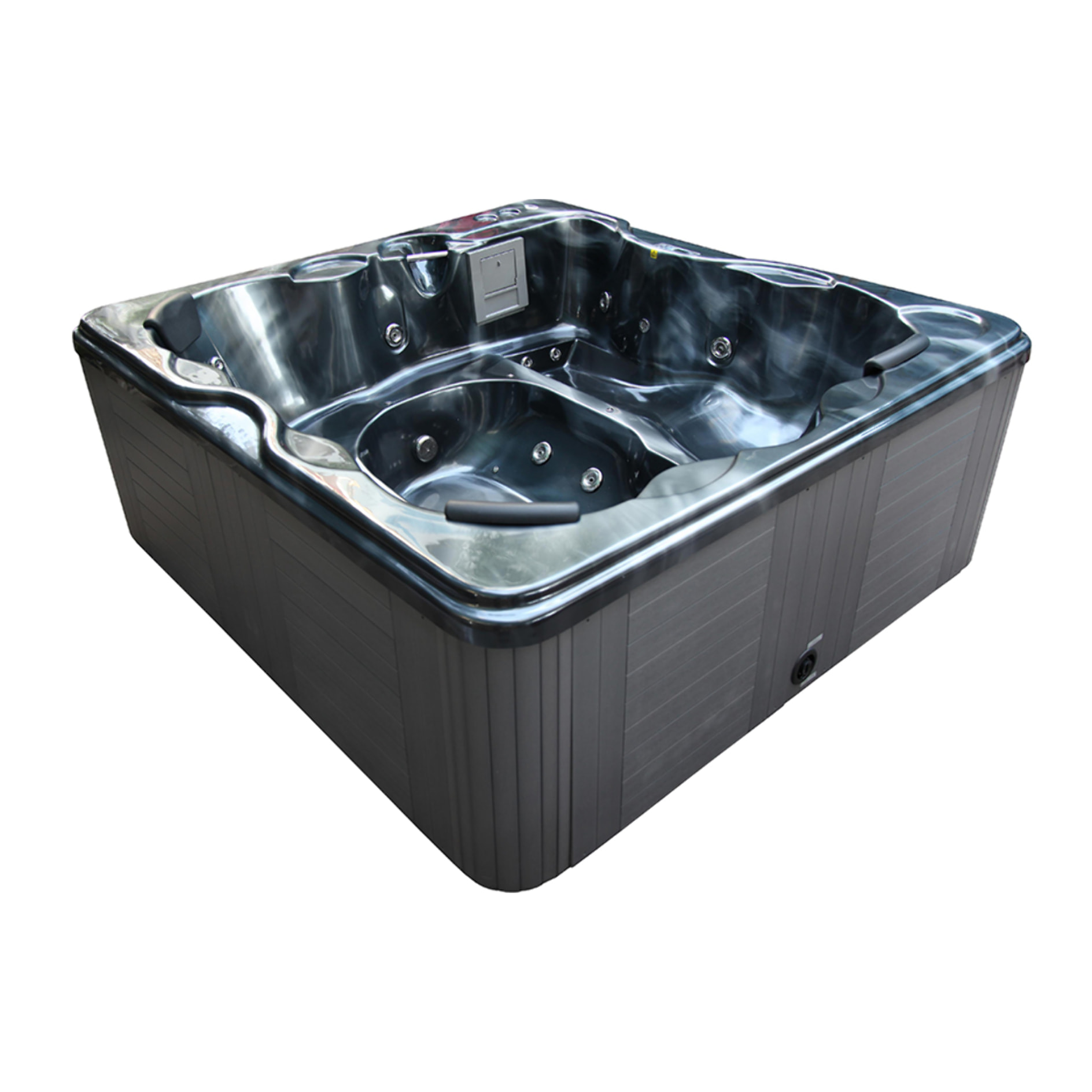Spa "Cuba" 6 places - Cuve grise - système Balboa + Bluetooth intégré - 220x210x80cm