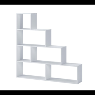 Libreria Design Zig Zag Scaffale Mensola Moderna 6 Vani A Giorni Ripiani Mobile Libri per Soggiorno Salotto Camera Studio 143x144.9x27.9 Cm Bianco