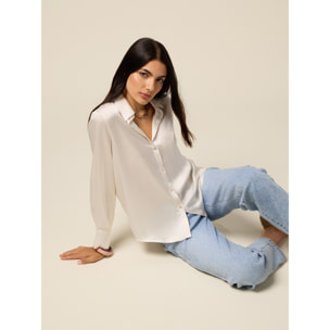 Oltre - Camicia in raso - Bianco