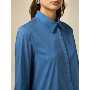 Oltre - Camicia con cristalli - Blu