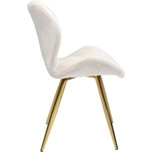 Chaise Viva velours crème et or Kare Design