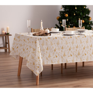 Nappe anti-taches 100% coton WINTER BLANC