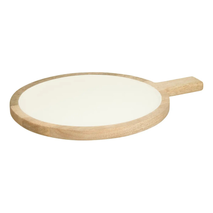 Assiette de présentation Inaya blanc chaud et manguier