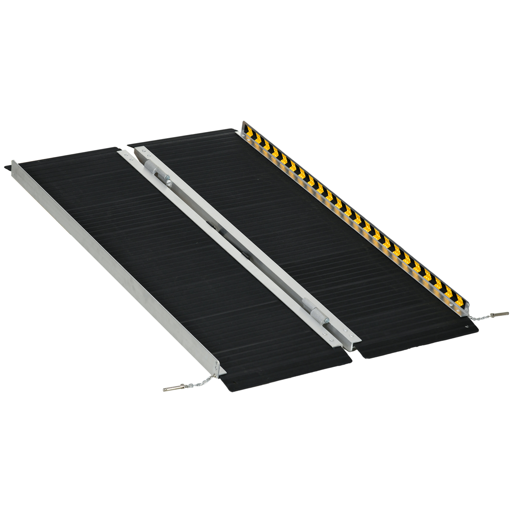 Rampa para Sillas de Ruedas Plegable de Aleación de Aluminio 91/122 cm Rampa Portátil con Adhesivos Reflectantes Carga 272 kg
