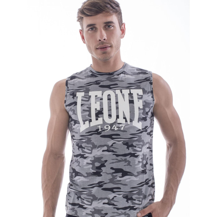 Camiseta sin mangas para hombre Leone 1947 Apparel con logo de camuflaje