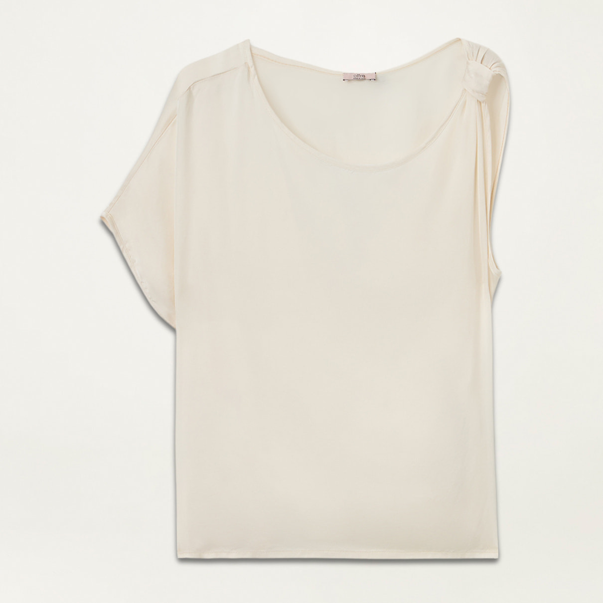 Oltre - Blusa asimmetrica in raso - Bianco