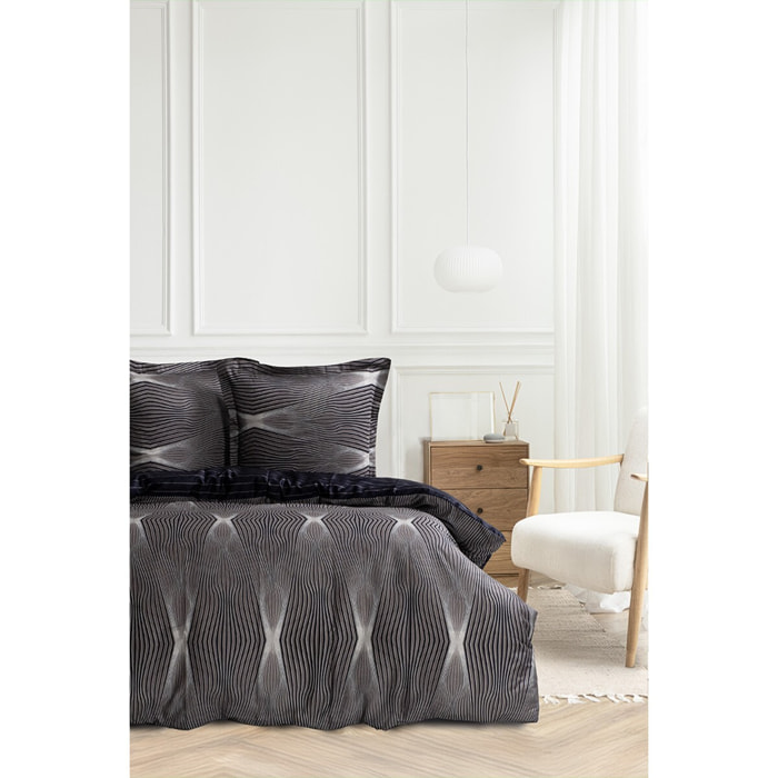 Housse de couette + taie(s) oreiller satin de coton "Bistro"