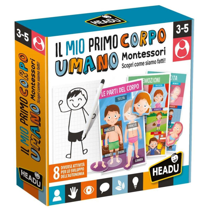 Headu Il Mio Primo Corpo Umano Montessori unisex Headu Multicolor