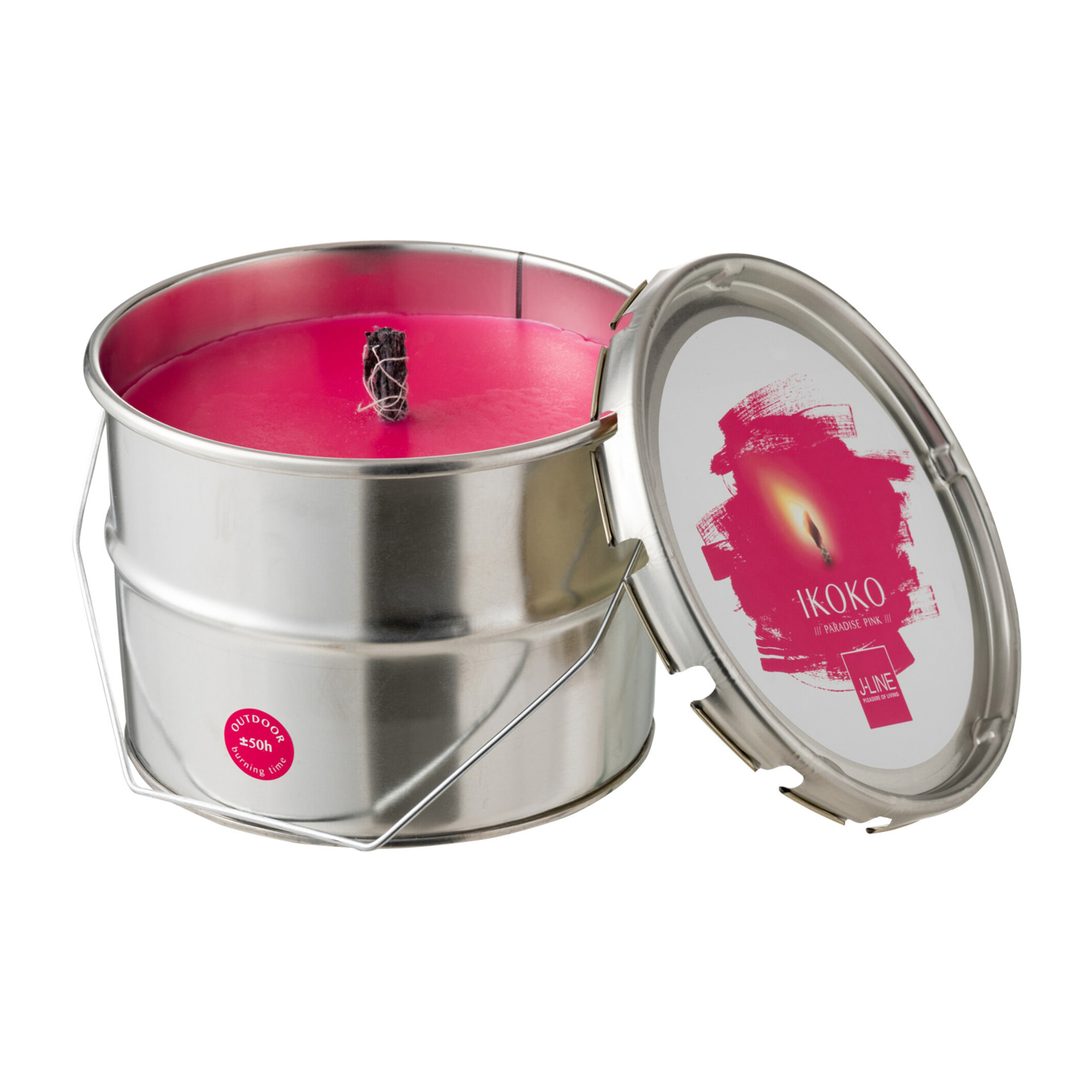 J-Line bougie Exterieure Pot De Peinture - métal - rose - small - 50H