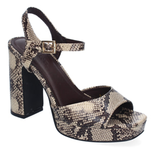 Sandalia de Tacon Alto para Mujer, Comodo, Estampado Animal Print