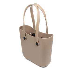 Borsa mare VillaPoma Shopper, in gomma EVA con manici lunghi e charm decorativo