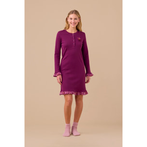 Camicia da notte donna caldo cotone articolo fiori. Noidinotte