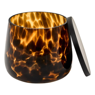 Pot à cotons en verre Dotty flammes marron