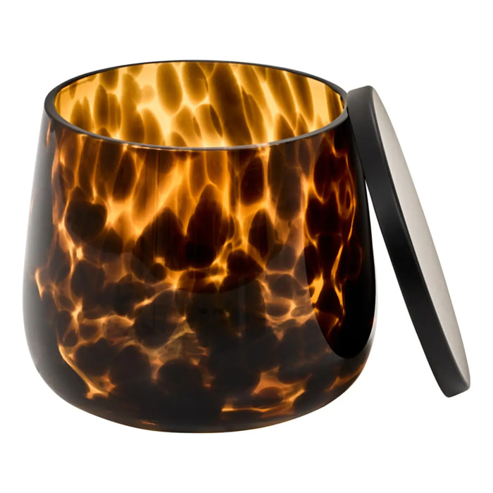 Pot à cotons en verre Dotty flammes marron
