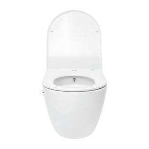 Pack WC bâti-support Geberit Duofix 112 cm + WC japonais suspendu sans bride avec abattant + plaque (GEBSTFUWR01-FR)