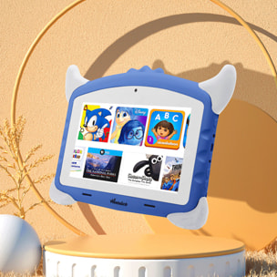 Tablet per bambini WiFi K702. Sistema operativo Android 7. Schermo da 7 pollici 1024x600px. MTK 6735 Quad Core 1,5 GB di RAM + 16 GB. Doppia fotocamera.