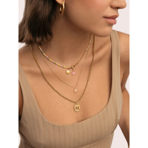 Collana Lovely Pink Heart Placcato Oro