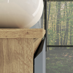 ENSEMBLE DE SALLE DE BAIN NIA | MEUBLE SUSPENDU | 80 CM BLEU | DEUX TIROIRS |LAVABO SUR PLAN | MIROIR NON INCLUS | MEUBLE MONTÉ | ALDAY