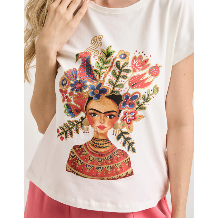 Camiseta Manga Corta Off White - Frilor